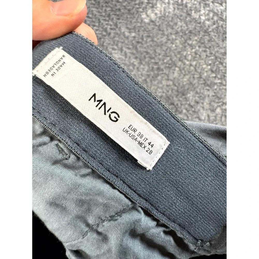MNG Chino Pants Mens 28 Gray Cotton Stretch Mid Rise Flat Front Straight Leg